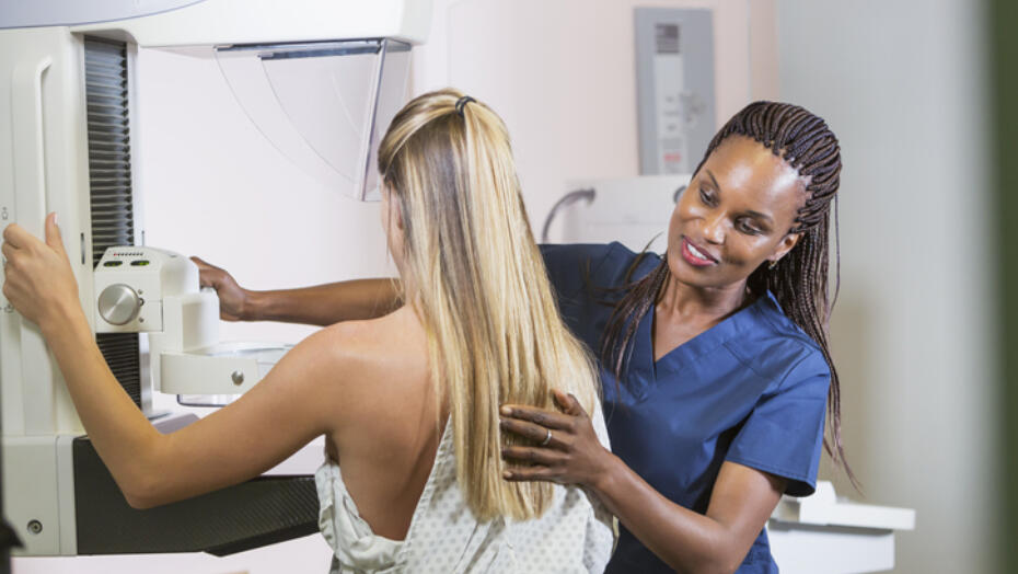 Woman getting a mammogram Woman getting a mammogram