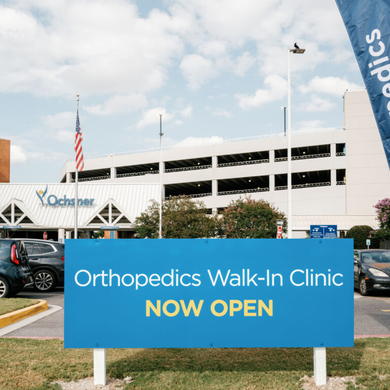Orthopedics Elmwood Walk in Clinic Opening Sign