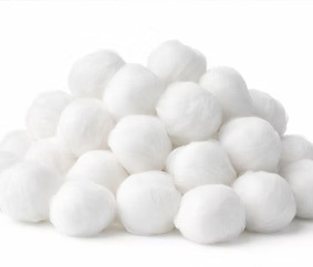 a pile of cotton balls with a blank background