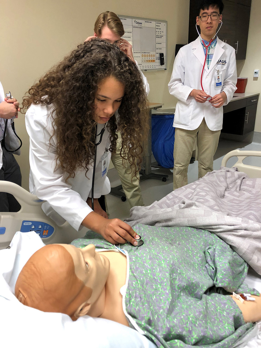 Student in a simulation lab