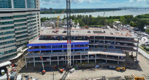 The Gayle and Tom Benson Ochsner Children’s Hospital construction rendering
