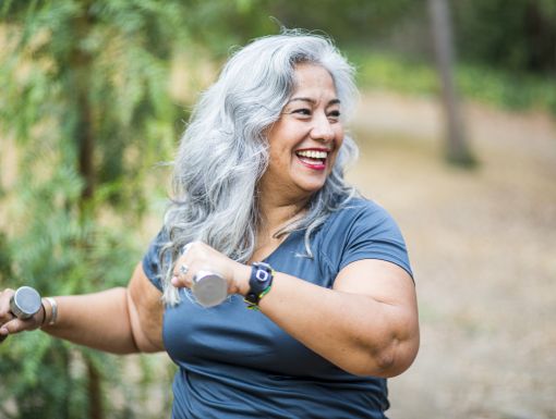 Woman working out in park