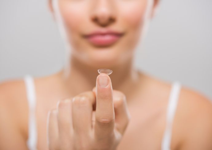 Woman with Contact Lens