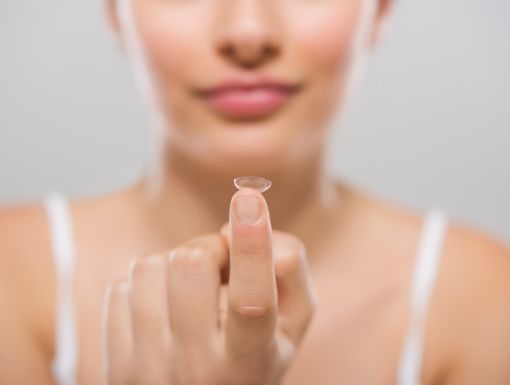 Woman with Contact Lens