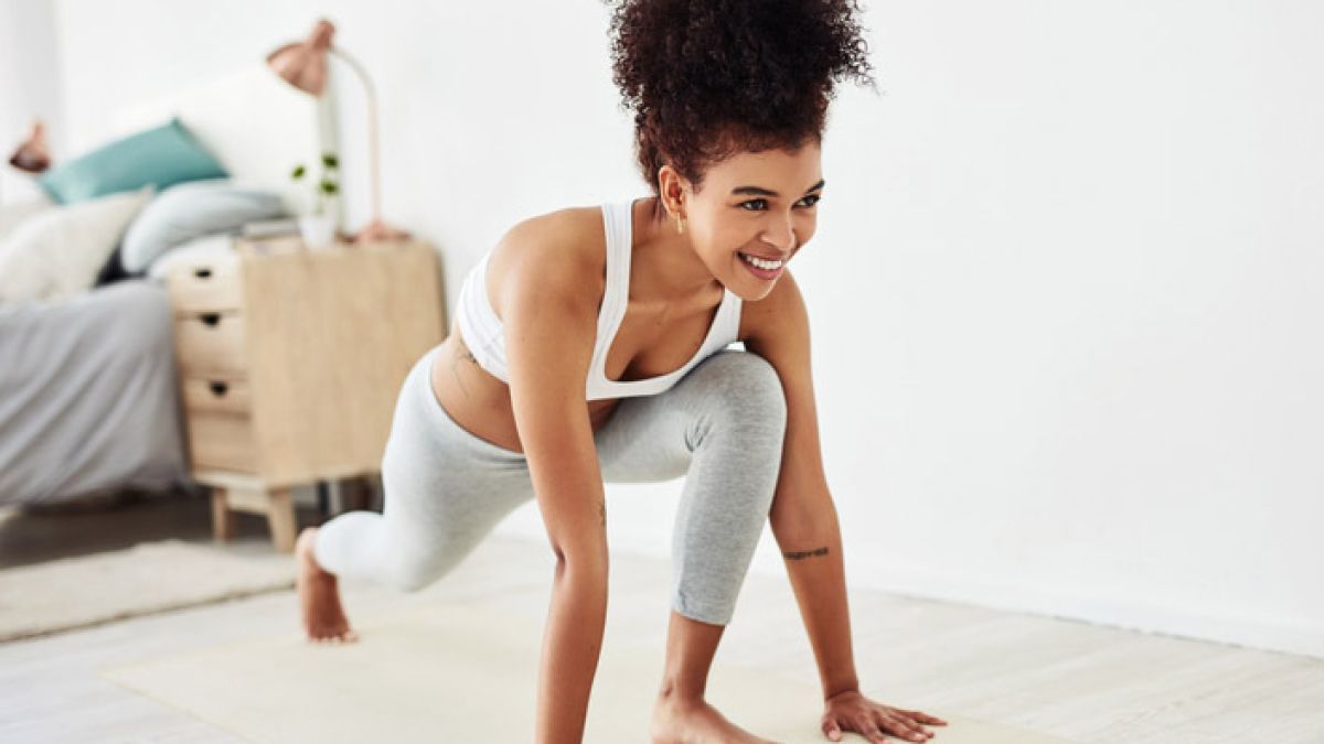 Young woman exercising
