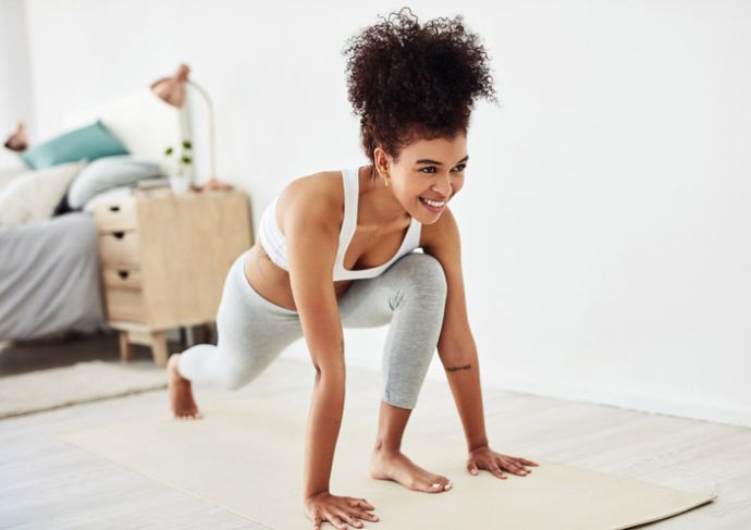 Young woman exercising
