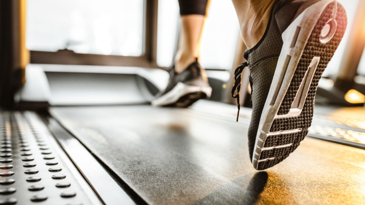 Walking and running on a treadmill