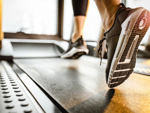 Walking and running on a treadmill