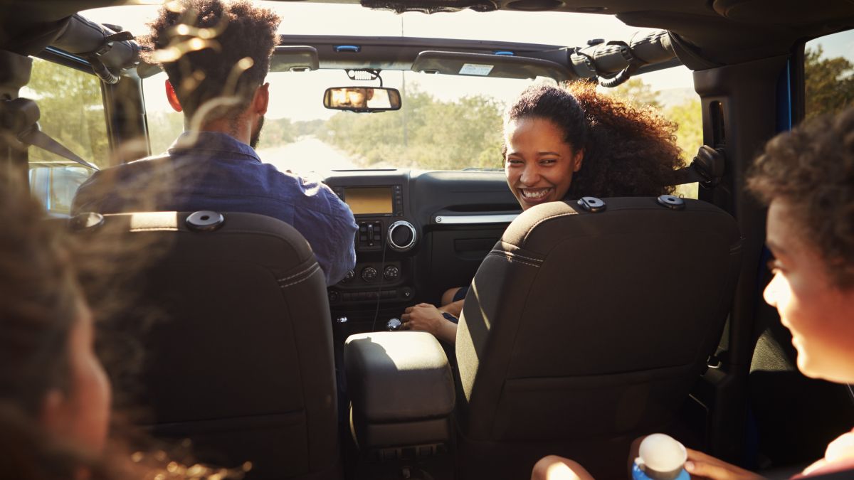 Family roadtrip car traveling with kids