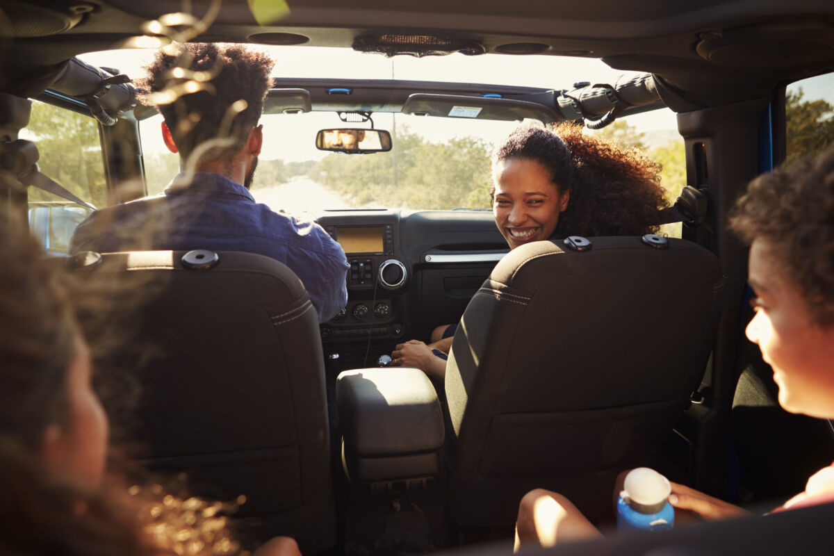 Family roadtrip car traveling with kids