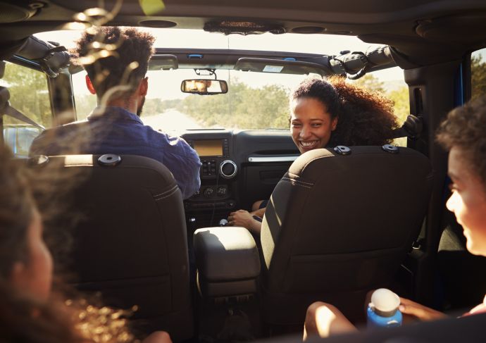 Family roadtrip car traveling with kids