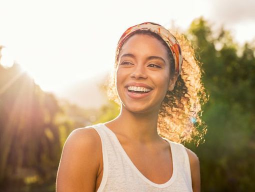 Young woman in sunshine