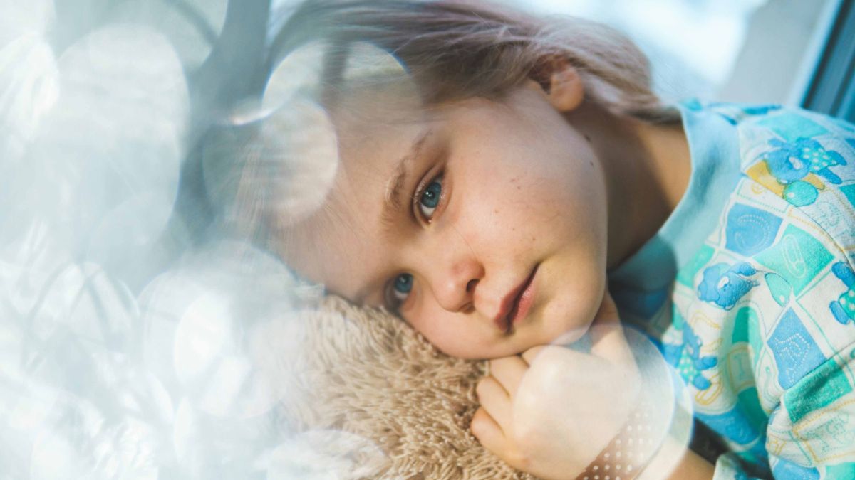 Little girl with ear infection