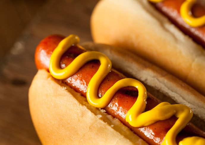 Grilled Hot Dogs with Mustard