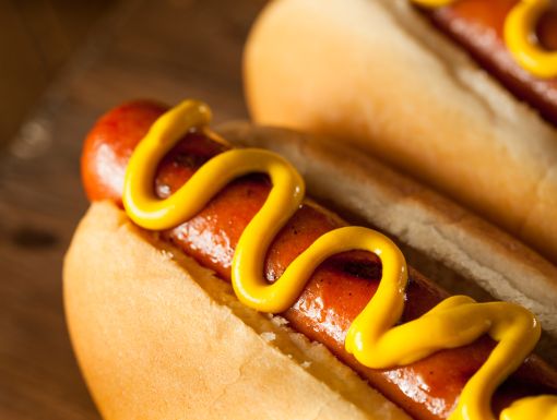 Grilled Hot Dogs with Mustard