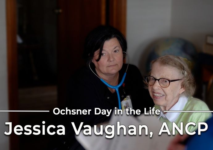 Nurse practitioner Jessica Vaughan taking a patient's vital signs.