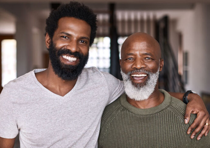 Younger man with older man