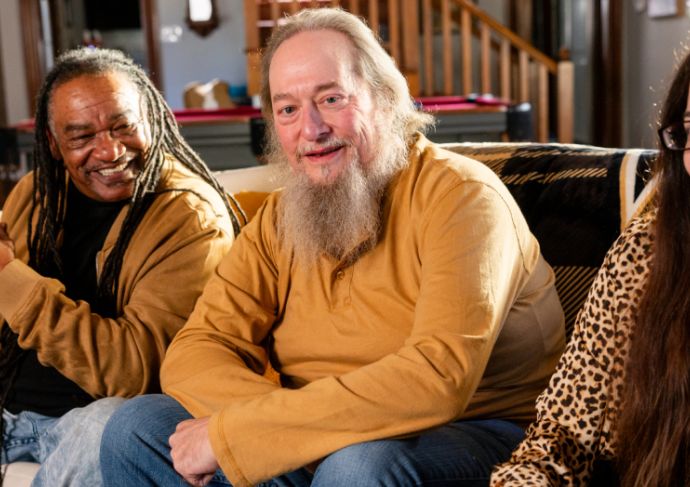 People sitting on a sofa