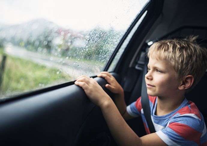 Child Rainy Window Hurricane