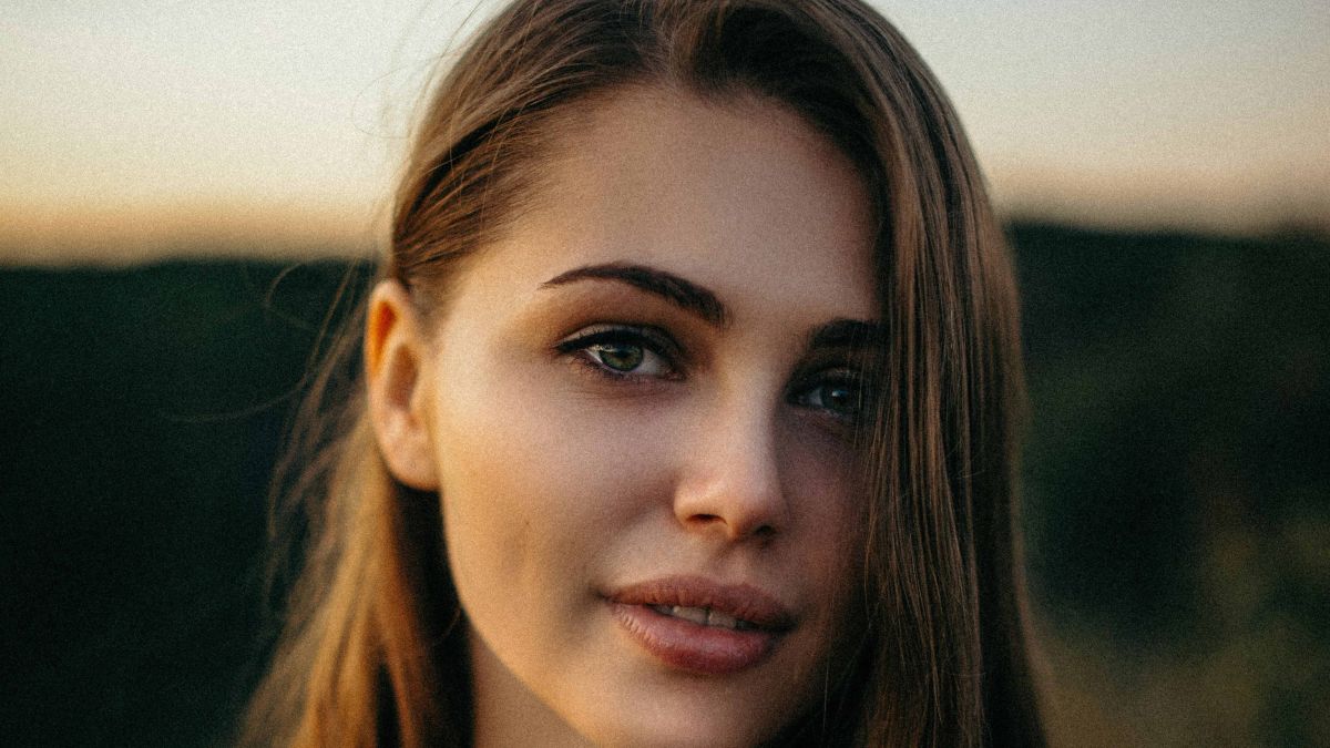 Young woman with long hair