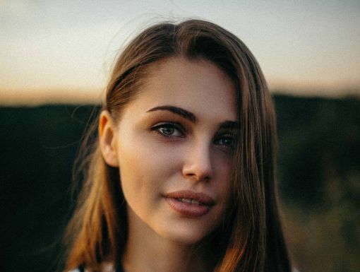 Young woman with long hair