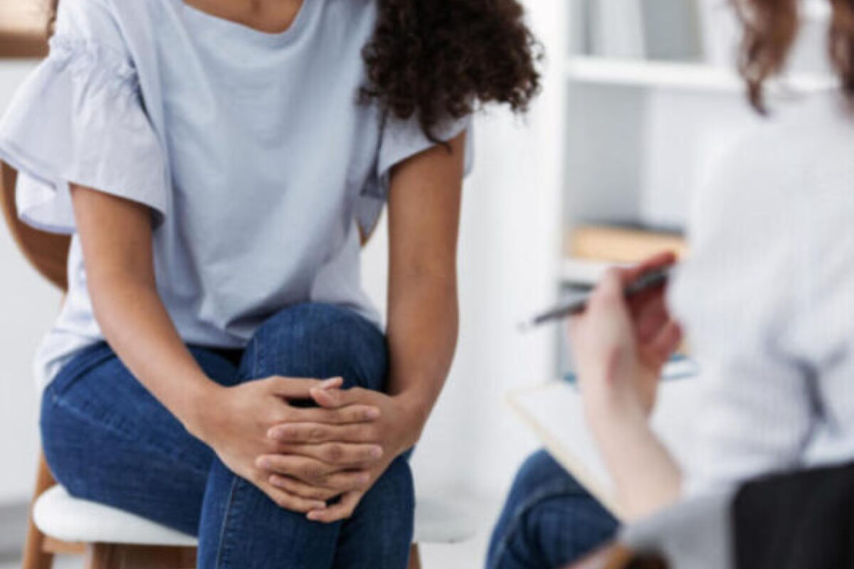 Girl talking with her provider