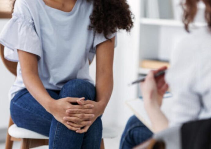 Girl talking with her provider