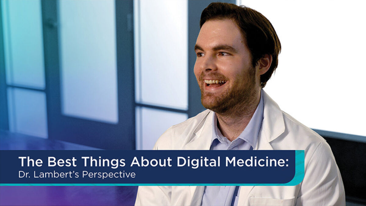 smiling primary care doctor in white coat with text on image