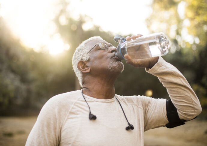 Hydration tips man drinking water