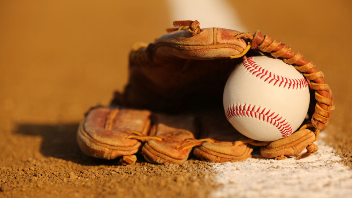 Baseball glove and ball