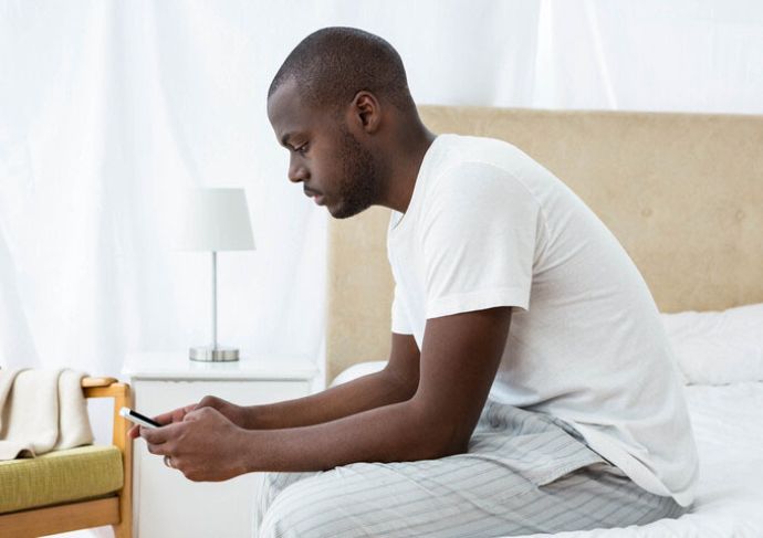 Man looking at phone