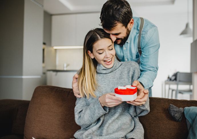 Couple with Valentines gift