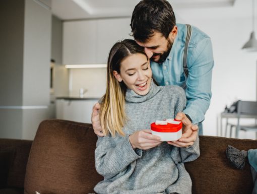 Couple with Valentines gift