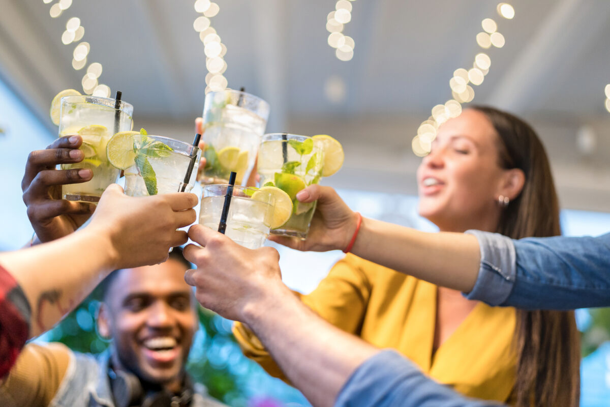 Best friends drinking mocktails