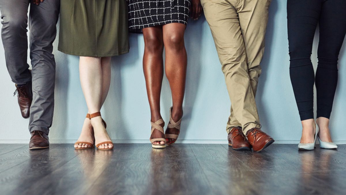 Group of people standing in line