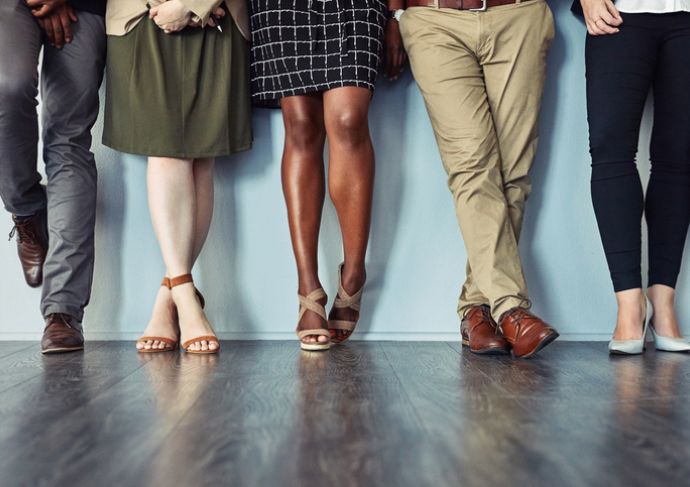 Group of people standing in line