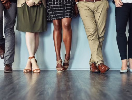 Group of people standing in line