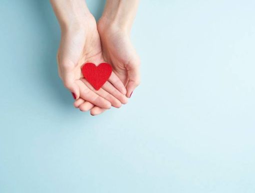 Hands holding a heart