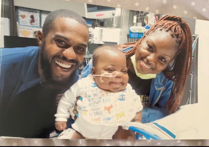 Dwayne III with his mom Oreal and dad Dwayne Jr