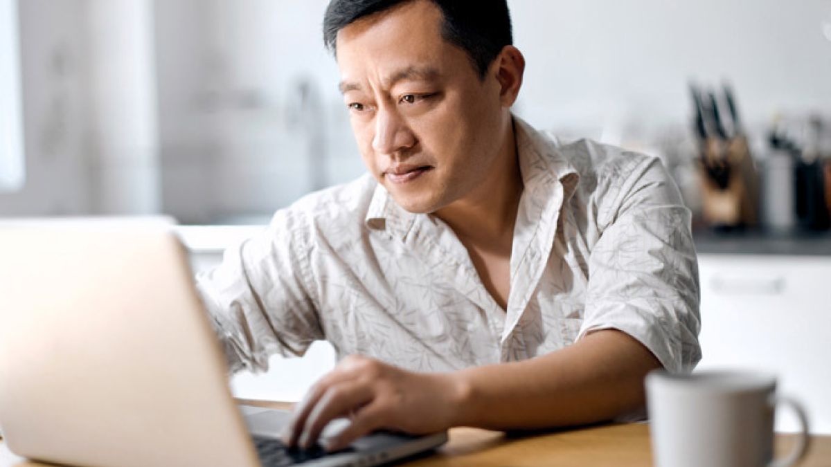 Man using laptop
