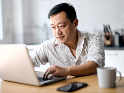 Man using laptop