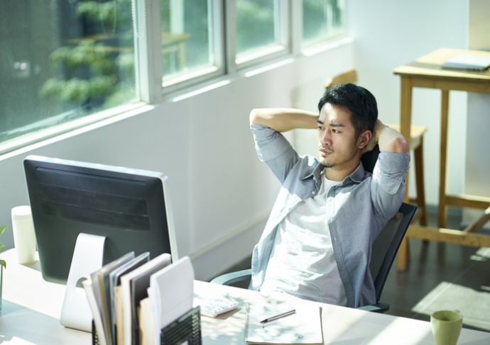 Man sitting at desk