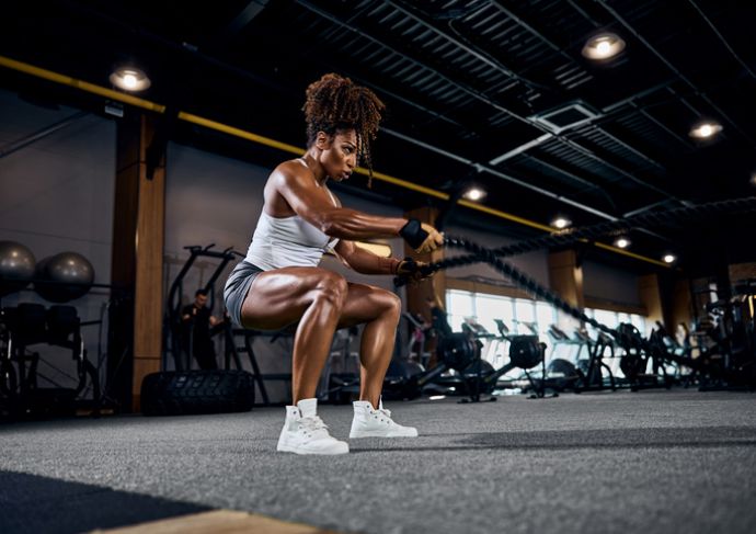 Woman training in gym