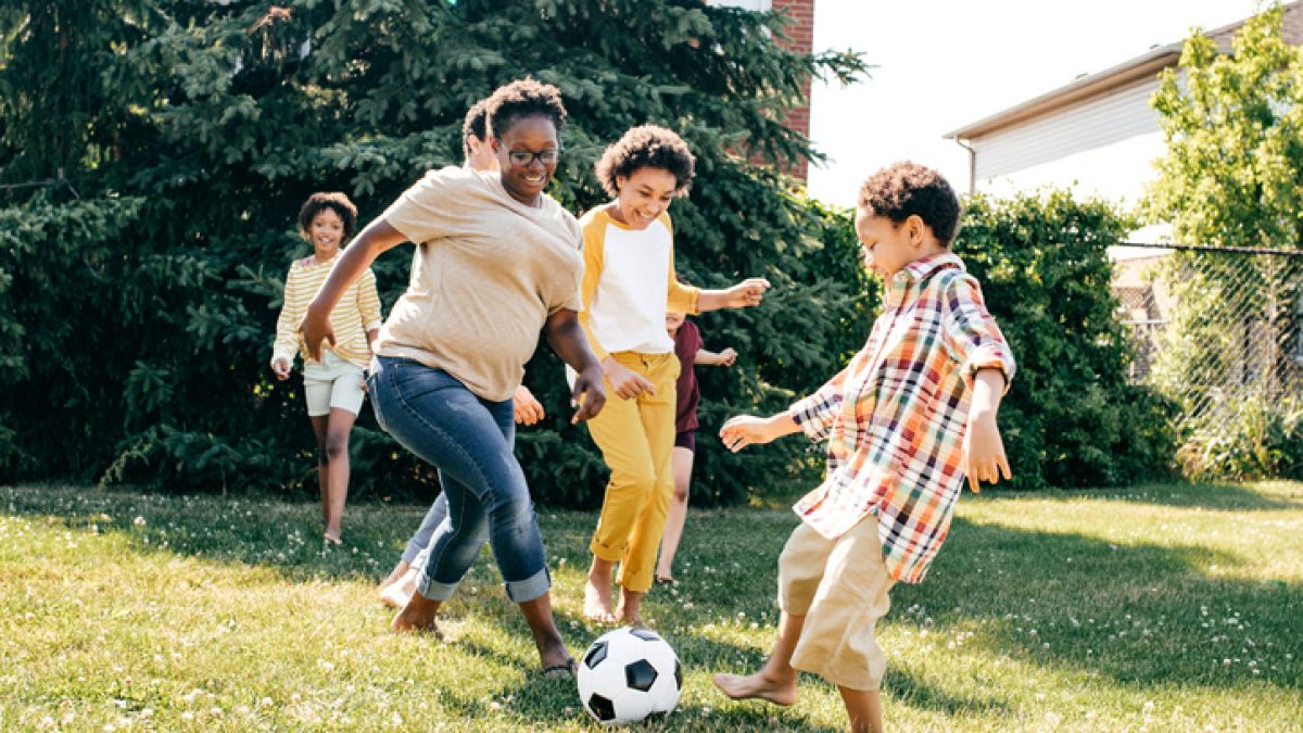 Children Exercising Soccer Running