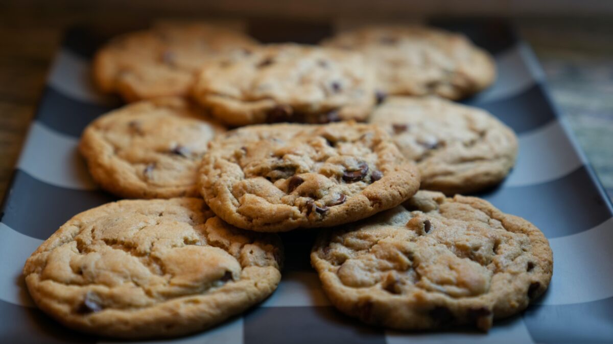 Chocolate Chip Cookies on Oven Rack