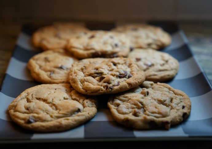 Chocolate Chip Cookies on Oven Rack