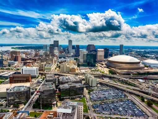 New Orleans Superdome and city skyline