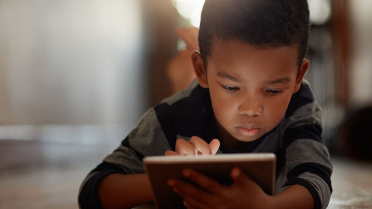 Child using tablet