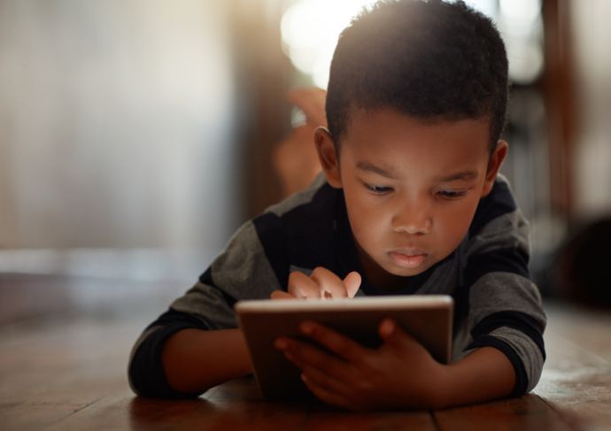 Child using tablet