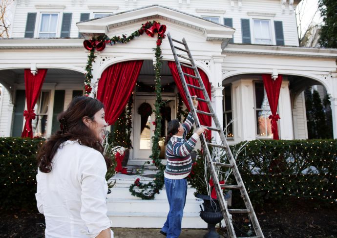 Holiday ladder safety decorating
